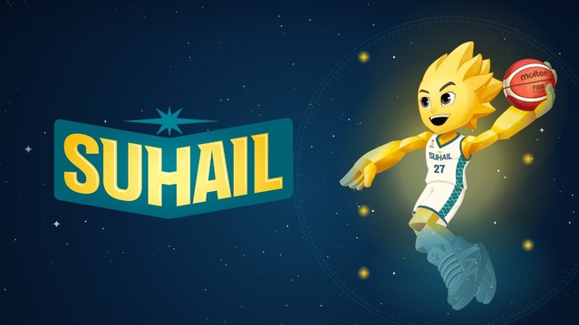 Suhail, 2027 FIBA Dünya Kupası'nın maskotu olarak Doha'da tanıtıldı