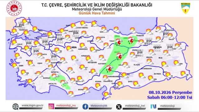 Meteoroloji, Karadeniz, Ankara ve Antalya çevresinde gök gürültülü sağanak bekliyor