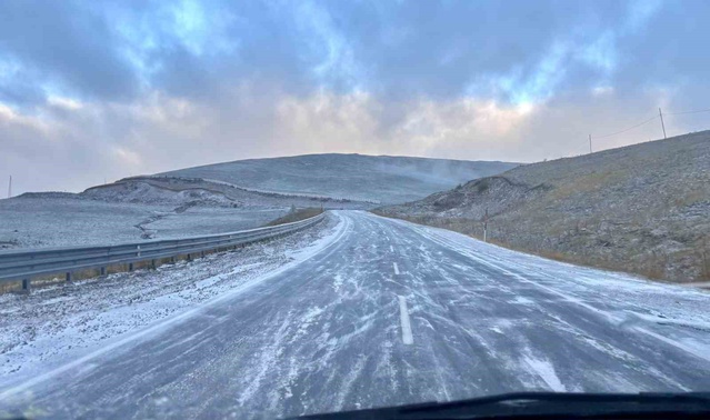 Ardahan Posof'ta Ilgar Dağı'nda tipi görüş mesafesini düşürdü, sürücüler zorlandı