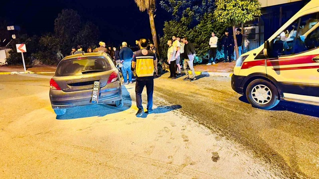 Antalya Manavgat'ta palmiyeye çarpan otomobildeki 2 kişi yaralandı