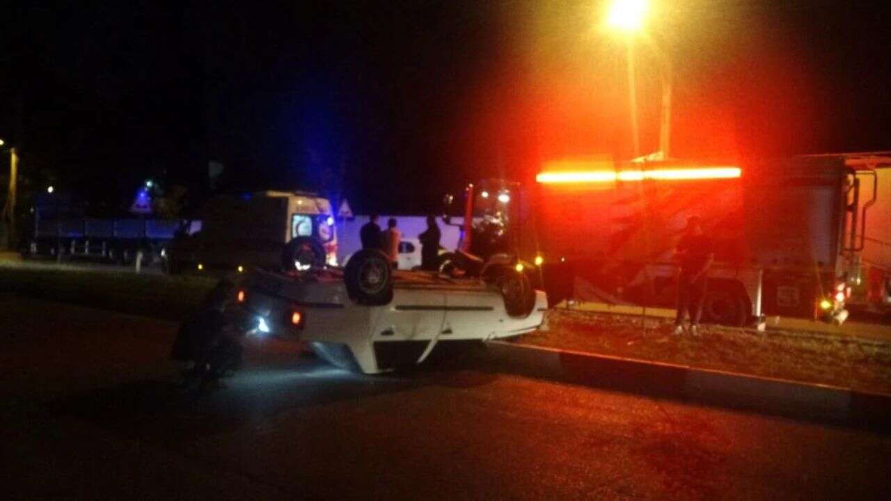 Kontrolden çıkan araç takla attı, sürücü yaralandı