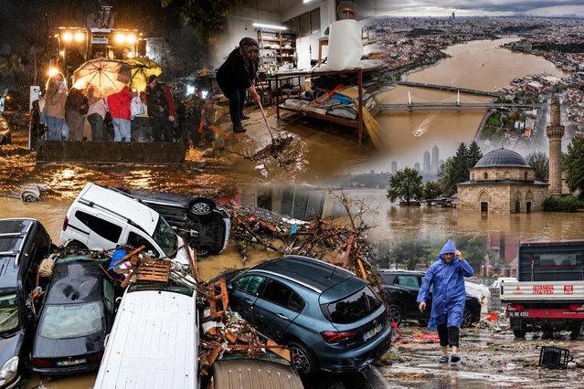 84 yılın rekor yağışı İstanbul'u vurdu! Geriye bu görüntüler kaldı