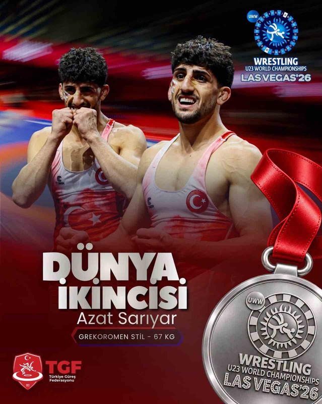 Azat Sarıyar, U23 Dünya Güreş Şampiyonası'nda finalde yenilerek gümüş madalya aldı