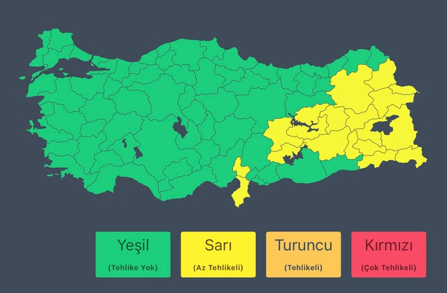 İçişleri Bakanlığı 6 Ekim'de birçok ilde kuvvetli yağışa karşı vatandaşları uyardı
