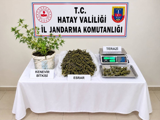 Hatay Kumlu'da evinde 3 kilo 578 gram esrar ele geçirilen şüpheli tutuklandı