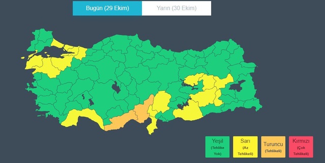 Kocaeli Valiliği, 29 Ekim fener alayının sarı kod nedeniyle yapılmayacağını açıkladı
