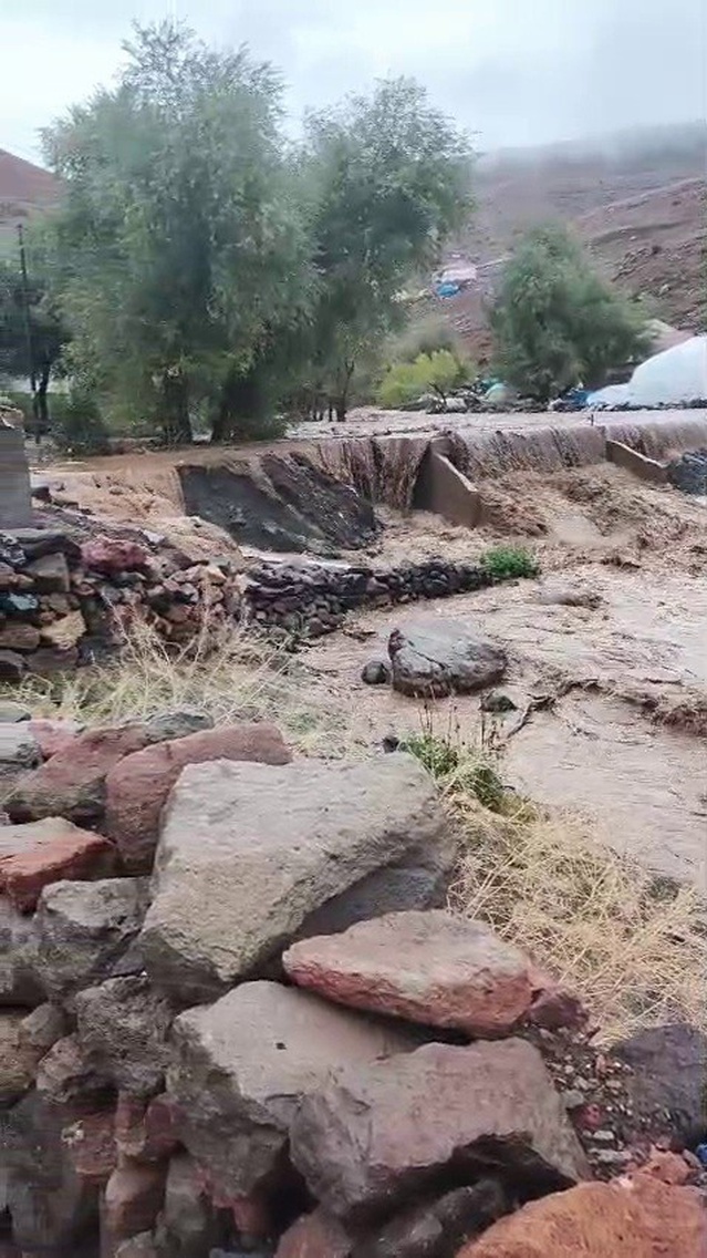 Erzurum Tekman'da selde iş makineleri geç ulaştı, mahalleliler kürekle direndi