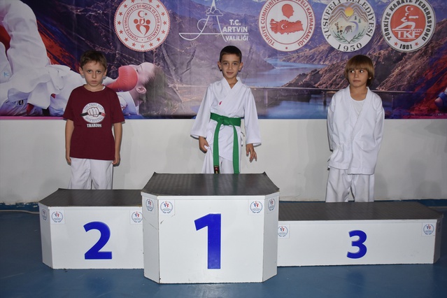 Yusufeli'deki karate yıldızlar ligi 3. etabında 375 sporcu madalya için yarıştı