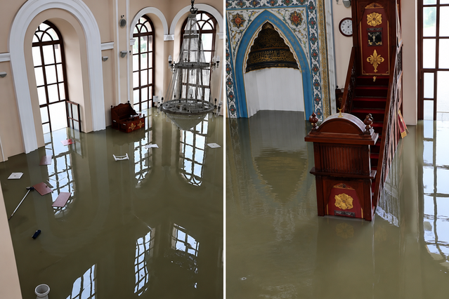 İstanbul'da sel, tarihi yapıları da vurdu: Sadabad Camii sular altında