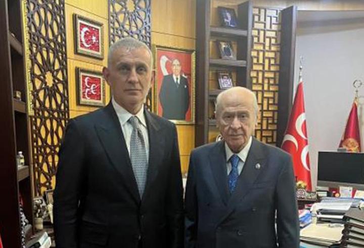 MHP Lideri Devlet Bahçeli, TFF Başkanı Hacıosmanoğlu'nu kabul etti