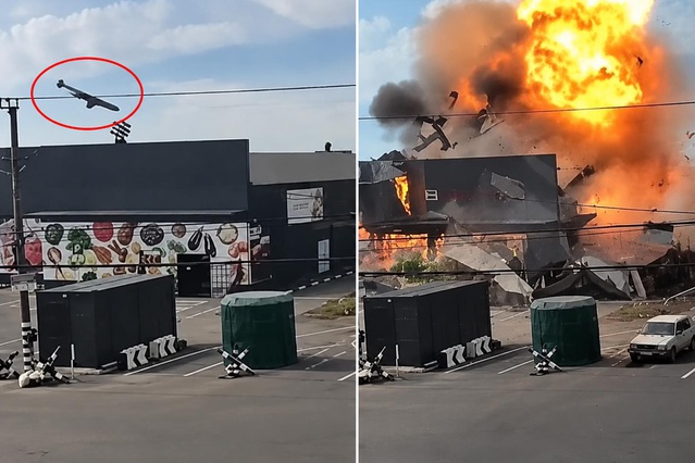 Süpermarkete kamikaze İHA saldırısı! Ortalık savaş alanına döndü