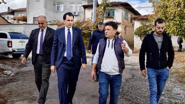 Hisarcık Kaymakamı Atam, Alınören'de altyapı çalışmalarını yerinde değerlendirdi
