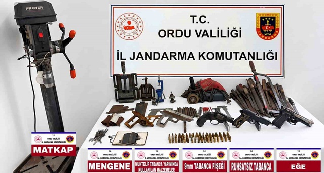 Ordu'da operasyonlarda 11 ruhsatsız tabanca ele geçirildi, 2 şüpheli tutuklandı