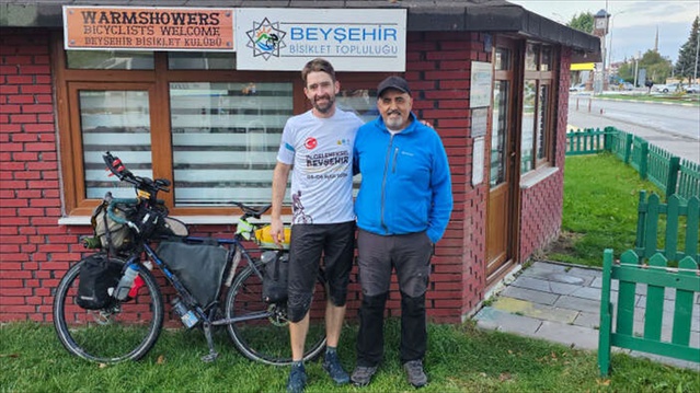 Beyşehir Bisiklet Evi, Avrupa turundaki ABD'li bisiklet tutkununu konuk etti