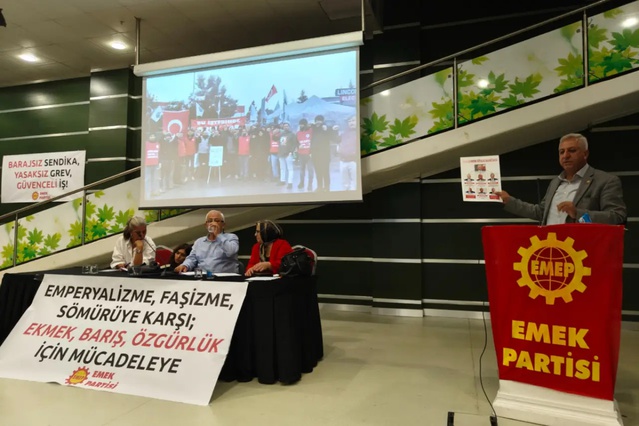 EMEP Genel Başkanı Aslan Gebze'de fon krizini eleştirip güç birliği çağrısı yaptı