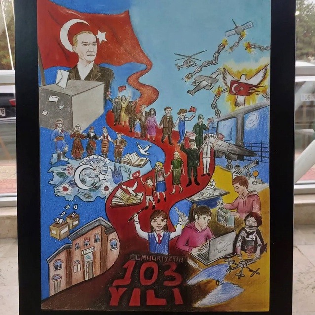 Cumhuriyet temalı yarışmada BİLSEM öğrencisi Meryem Tural Türkiye üçüncüsü oldu
