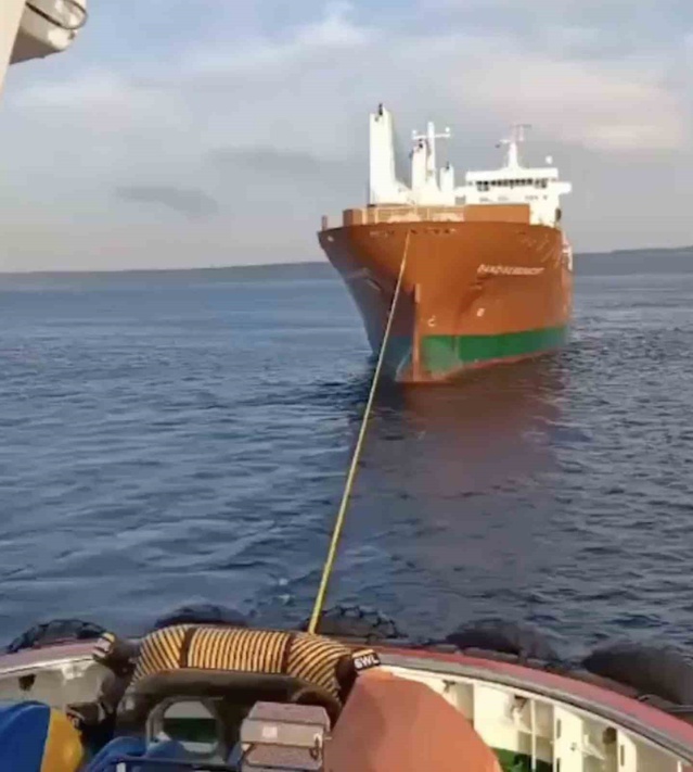 Hollanda bayraklı gemi Çanakkale Boğazı'nda arızalandı, Karanlık Liman'a demirletildi