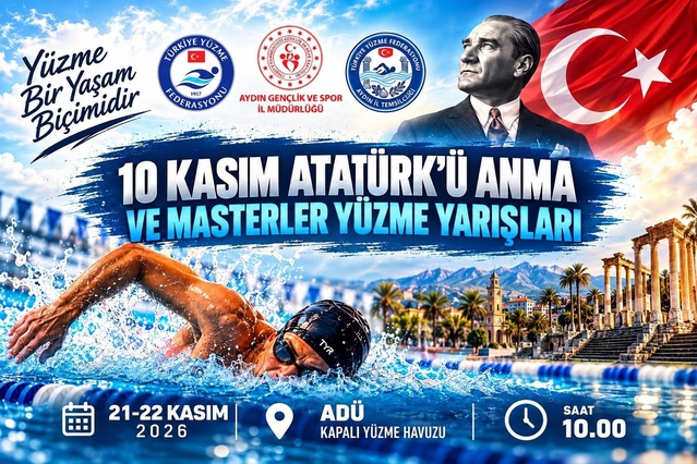 Masterler yüzücüler Aydın'da Atatürk'ü anmak için 21-22 Kasım 2026'da kulaç atacak