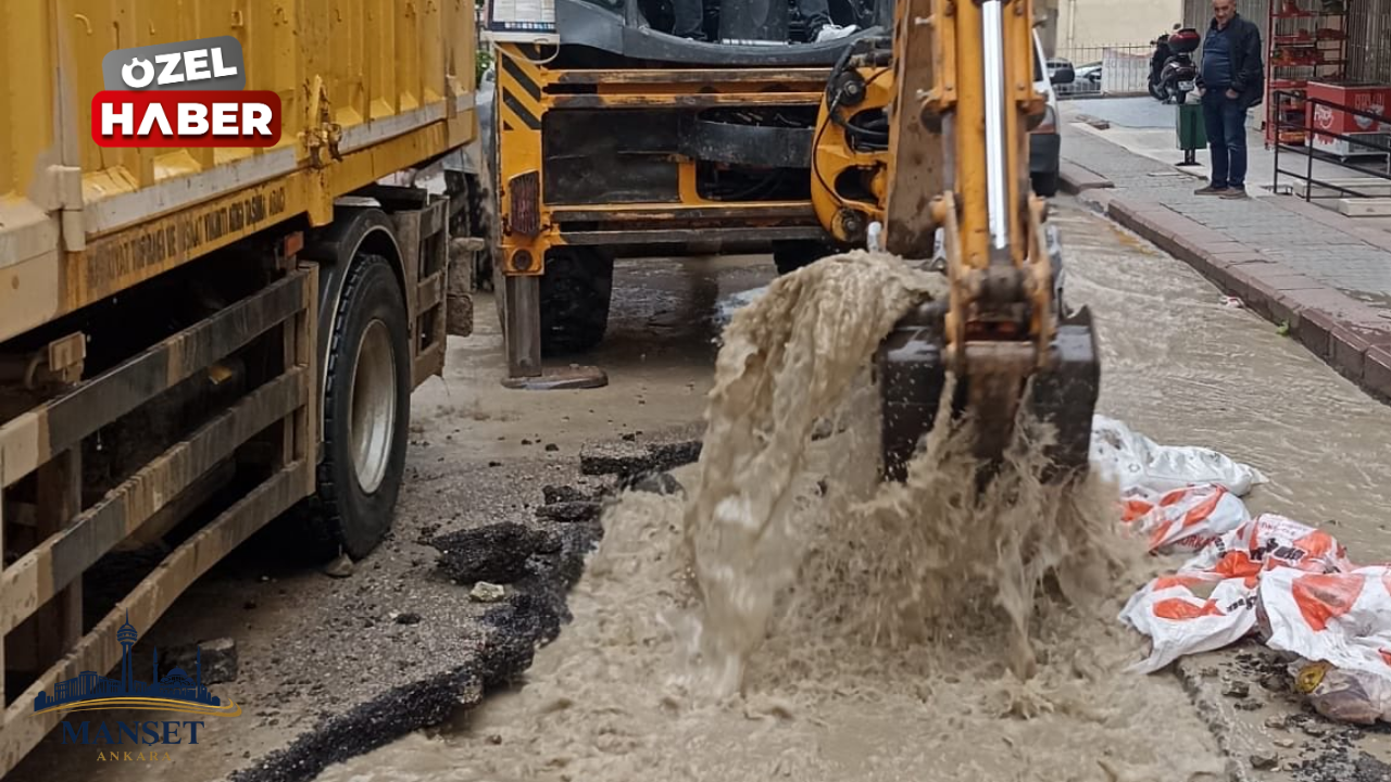 Yenimahalle’de su patlağı: Belediye ekipleri harekete geçti