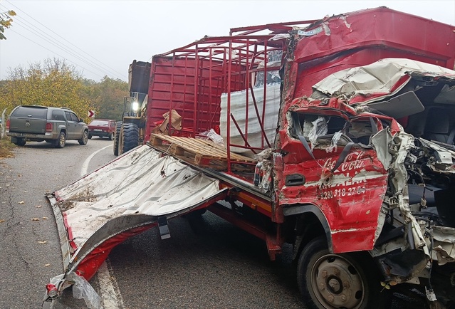 Kırklareli Demirköy'de şarampole devrilen kamyonda 1 kişi öldü, 1 kişi yaralandı