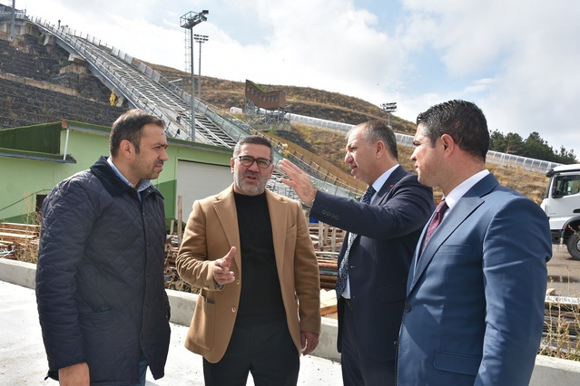 Erzurum'da 7 noktada spor yatırımı sürüyor, atlama rampaları ahşaba dönüyor