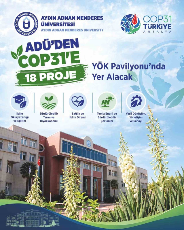 ADÜ'nün 18 projesi YÖK değerlendirmesini geçti, COP31 YÖK Pavilyonu'nda sergilenecek