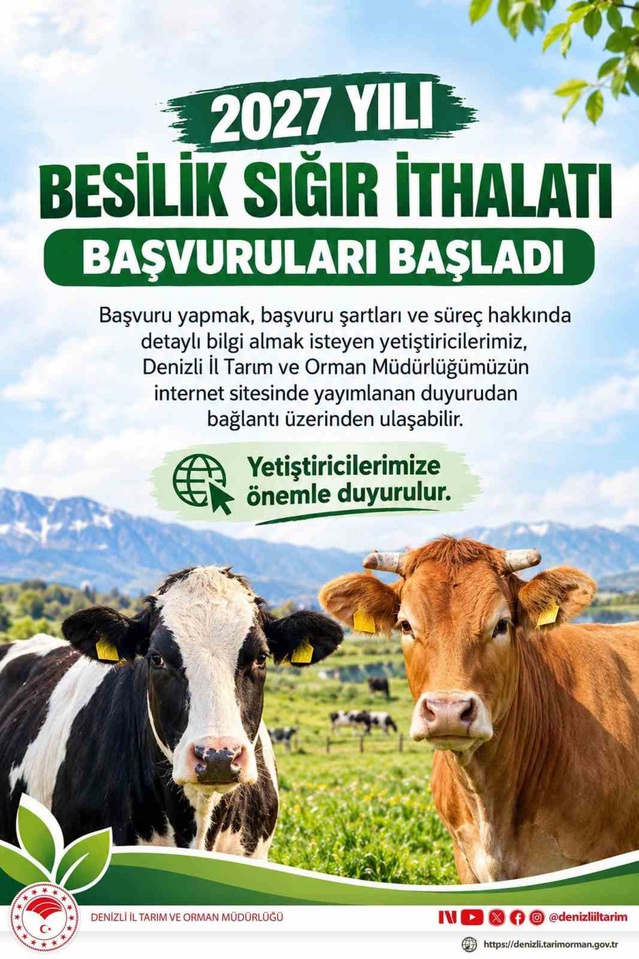 Tarım ve Orman Bakanlığı 480 bin baş sığır ithalatı başvuruları 16 Ekim'de sona erecek