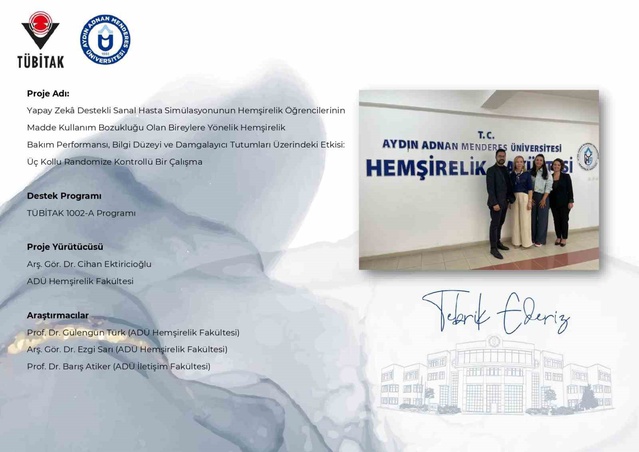 ADÜ Hemşirelik Fakültesi'nin sanal hasta simülasyonu projesi 1002-A desteği kazandı