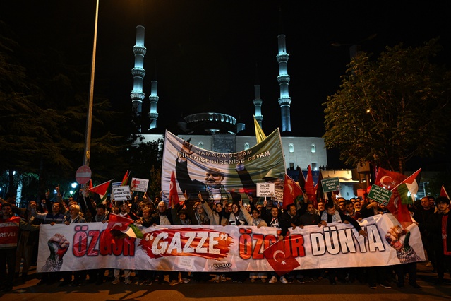 Ankara'da binlerce kişi, İsrail'i Özgür Filistin Yürüyüşü'nde protesto etti