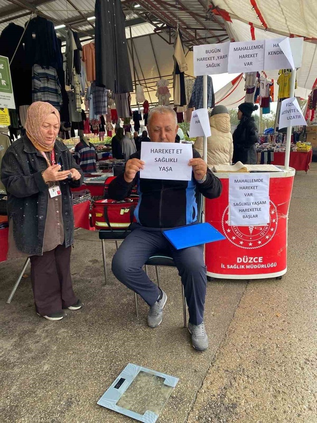 Düzce Çilimli'de 'Mahallemde Hareket Var' standında kas gücü ölçümü yapıldı