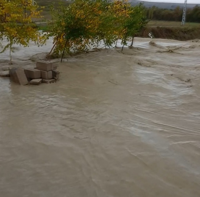 Sivas'ta sağanak nedeniyle taşan dereler Güney ve Durdulu köylerinde sele yol açtı