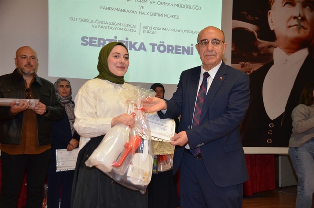 Kahramankazan'da tarım ve hayvancılık kursunu bitiren 37 kursiyer sertifika aldı