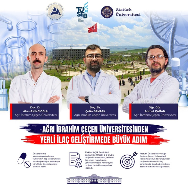 TÜSEB, AİÇÜ'lü akademisyenlerin iki ilaç etken maddesi projesini destekleyecek