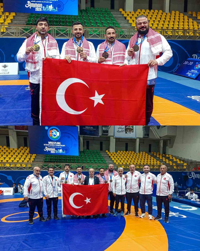 Amman'da Veteranlar Dünya Güreş Şampiyonası'nda Türk güreşçiler 1 altın, 3 bronz kazandı