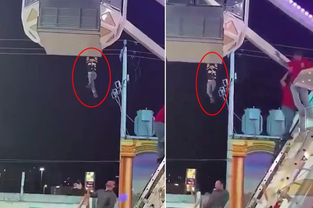 Lunaparkta yürekler ağza geldi! Metrelerce yüksekte asılı kaldı