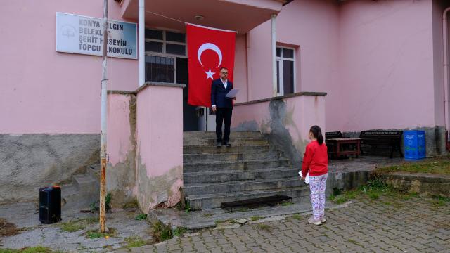 Tek öğrencisi olan okulda Cumhuriyet Bayramı törenle kutlandı
