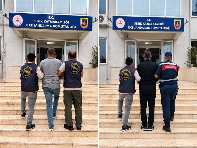 Antalya Serik'te jandarma operasyonunda biri 20 yıl 2 ay cezalı 2 hükümlü yakalandı