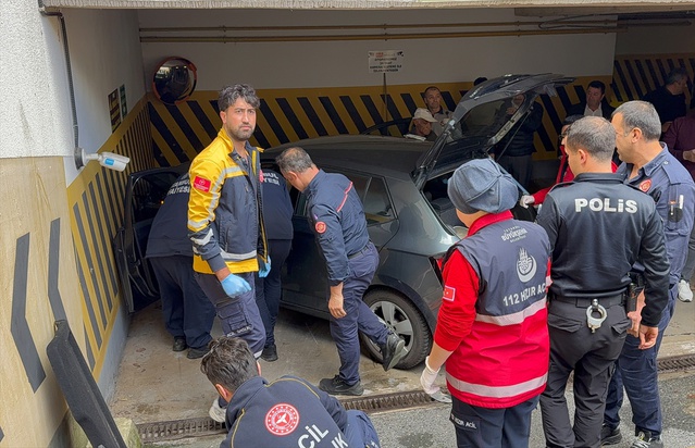 Maltepe'de otopark girişinde duvara çarpan otomobilde sürücü ve köpek yaralandı