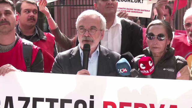 DİSK Basın-İş, Adalet Bakanlığı önünde Derya Okatan'ın tutukluluğunu protesto etti