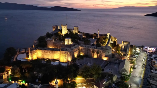 Bodrum Kalesi ve Sualtı Arkeoloji Müzesi, Muğla Bodrum'da dronla havadan görüntülendi