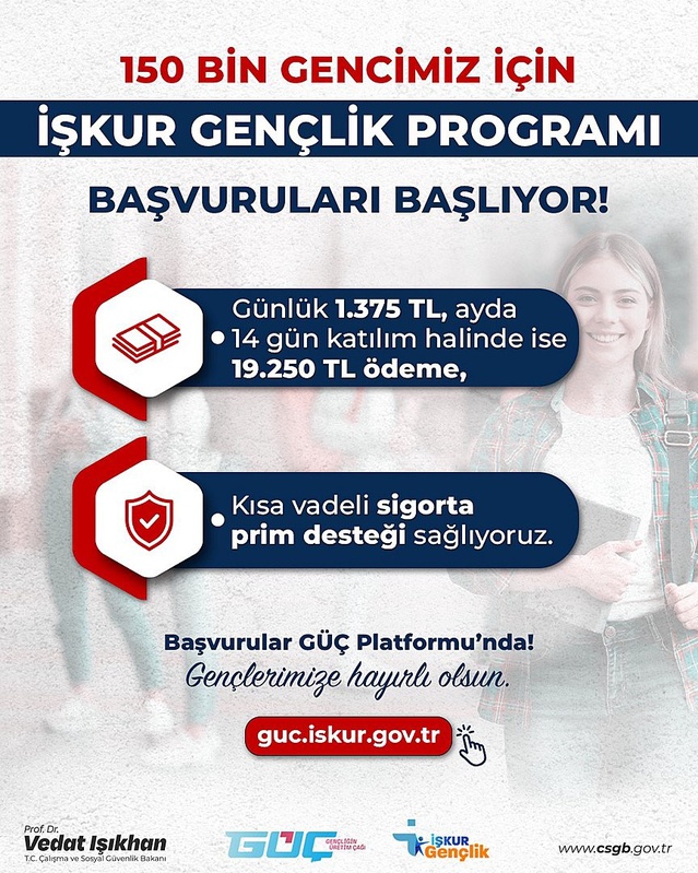 İŞKUR Gençlik Programı'nda yeni dönem: 150 bin kontenjan