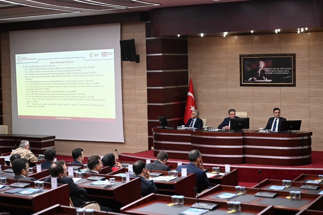 Erzurum'da eğitim güvenliği kurulu servis denetimi ve okul çevresi risklerini görüştü