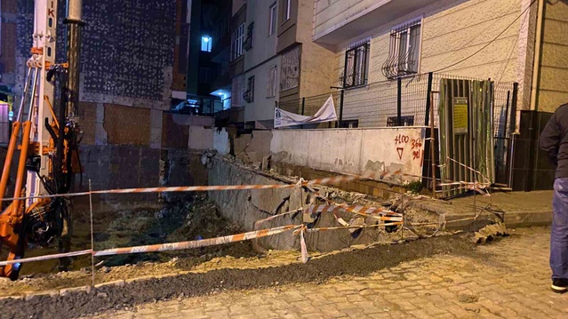 Bahçelievler'de temel kazısı yapılan inşaatın duvarı çöktü: 6 ve 7 katlı iki apartman boşaltıldı