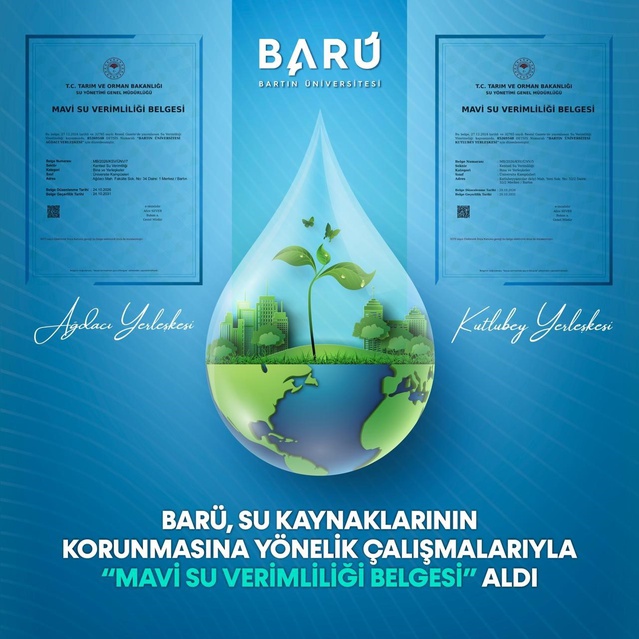 BARÜ, Mavi Su Verimliliği Belgesi'ni ilk alan devlet üniversitelerinden biri oldu