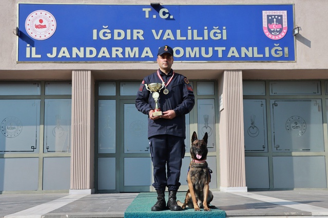 Iğdır Jandarmasının köpeği Çakıl, Nevşehir'deki yarışmayı birincilikle tamamladı