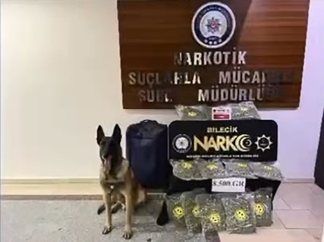 Bilecik'te narkotik ekipleri 8,5 kilo skunk ele geçirdi, 2 şüpheli tutuklandı