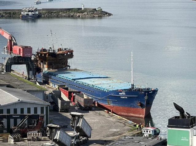 Giresun Limanı'nda hasarlı Fortis'in 3 bin tonu aşan nohut yükü tahliye edilecek