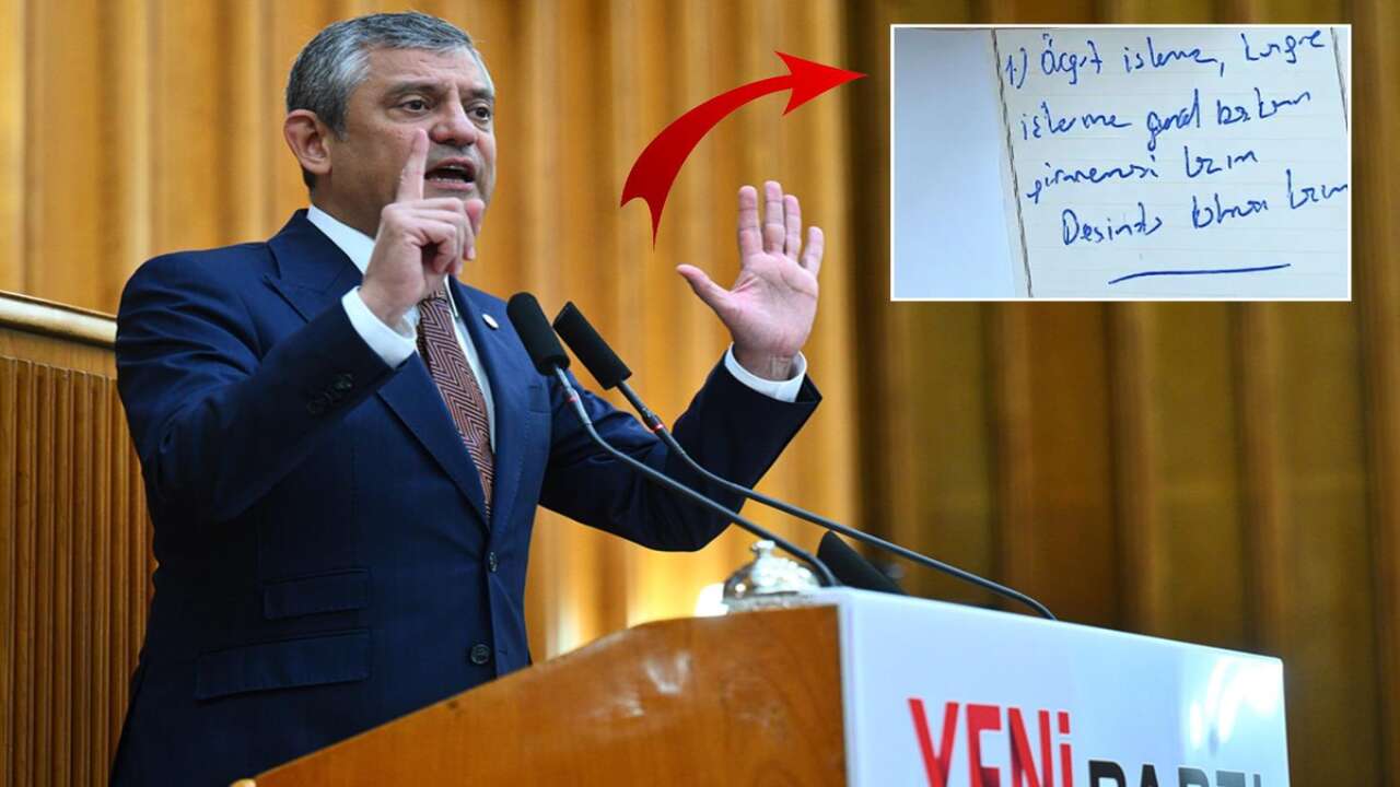 Özgür Özel konuşurken kulis notu ortaya çıktı: “Maalesef” sözü dikkat çekti