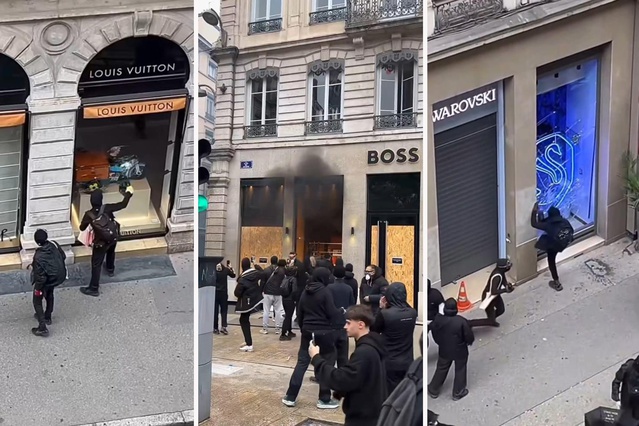 Paris'te Swarovski, Louis Vuitton ve Hugo Boss mağazaları yağmacıların hedefinde